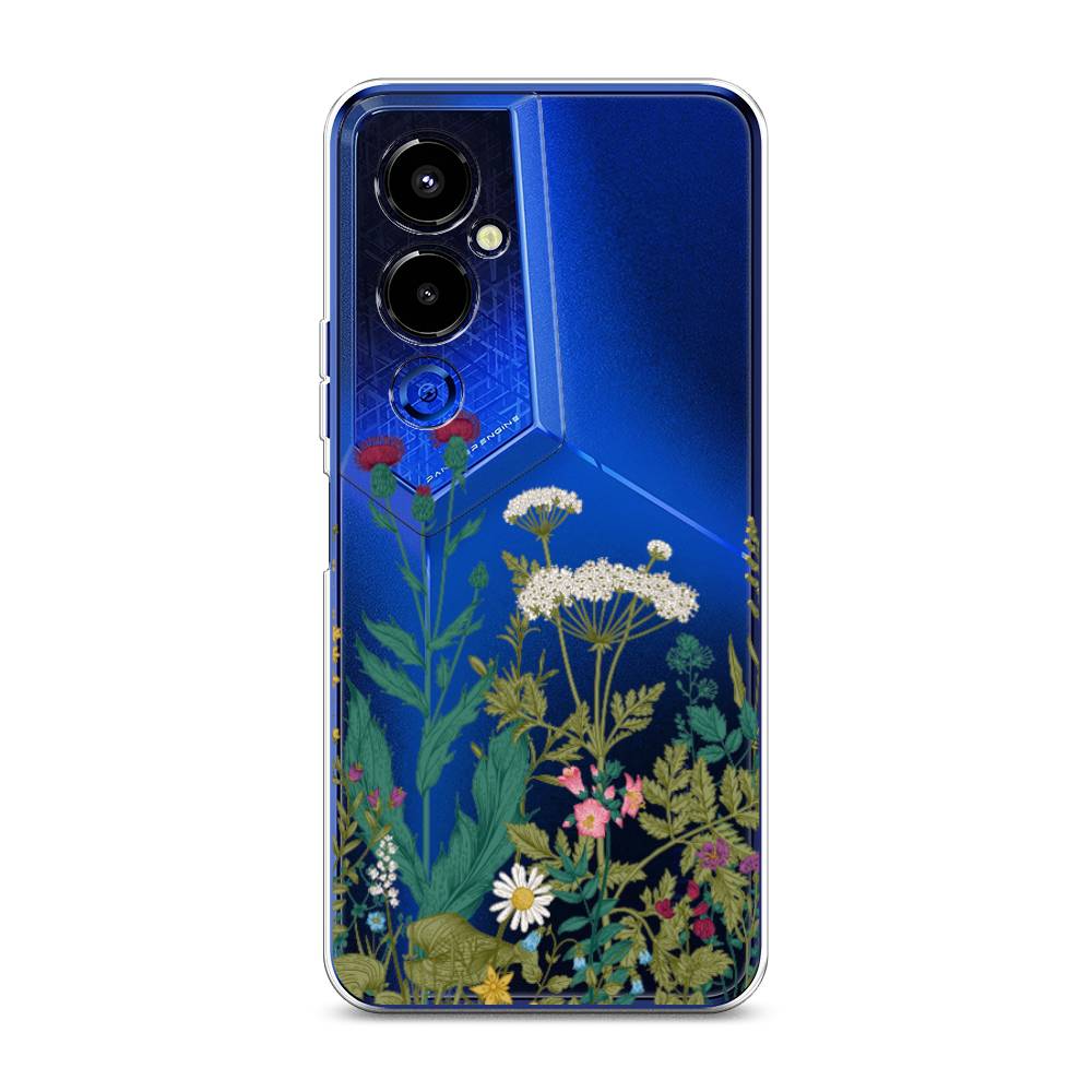 

Чехол на Tecno Pova 4 Pro "Дикие полевые цветы", Зеленый;розовый;белый, 302650-2