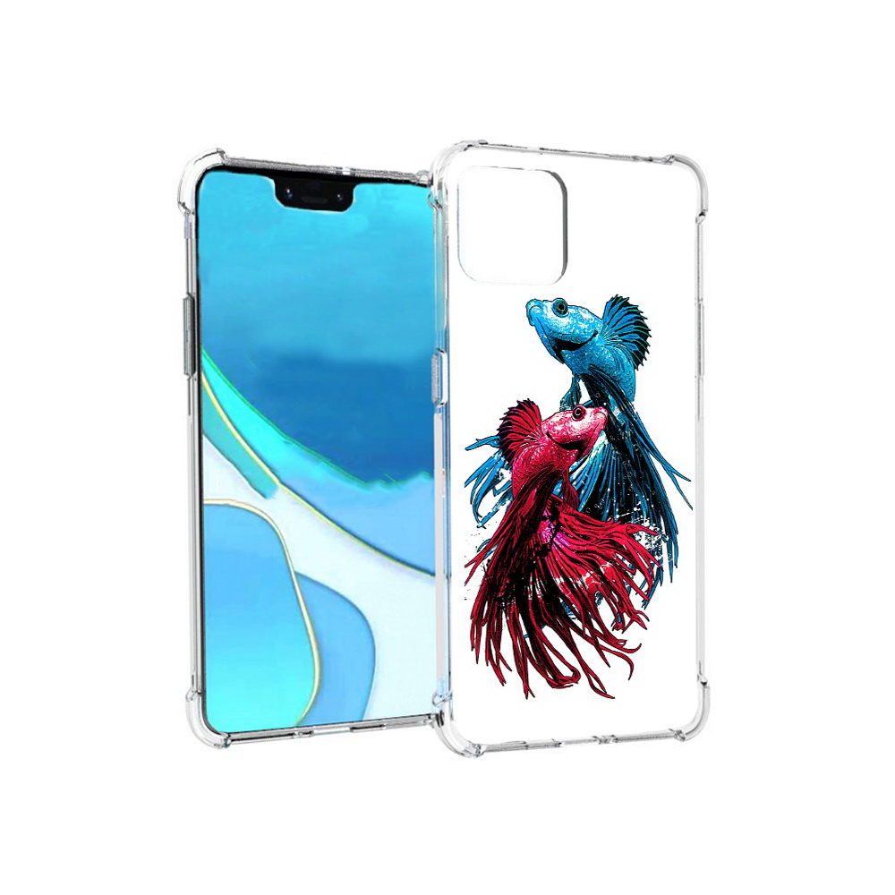 

Чехол MyPads Tocco для Google Pixel 4 XL рыбы петушки, Прозрачный, Tocco