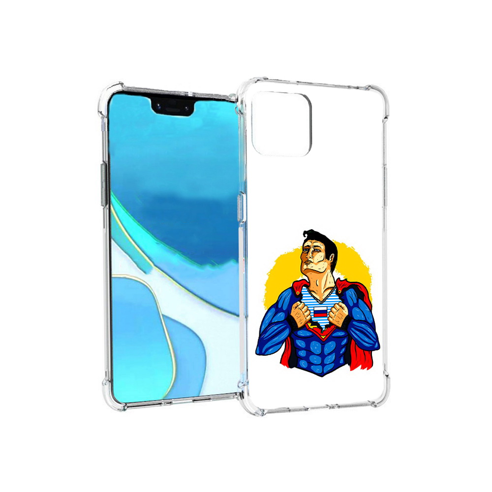 

Чехол MyPads Tocco для Google Pixel 4 XL русский супермен, Прозрачный, Tocco