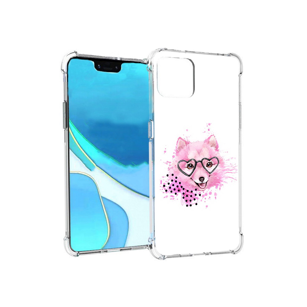 

Чехол MyPads Tocco для Google Pixel 4 XL розовый волченок, Прозрачный, Tocco