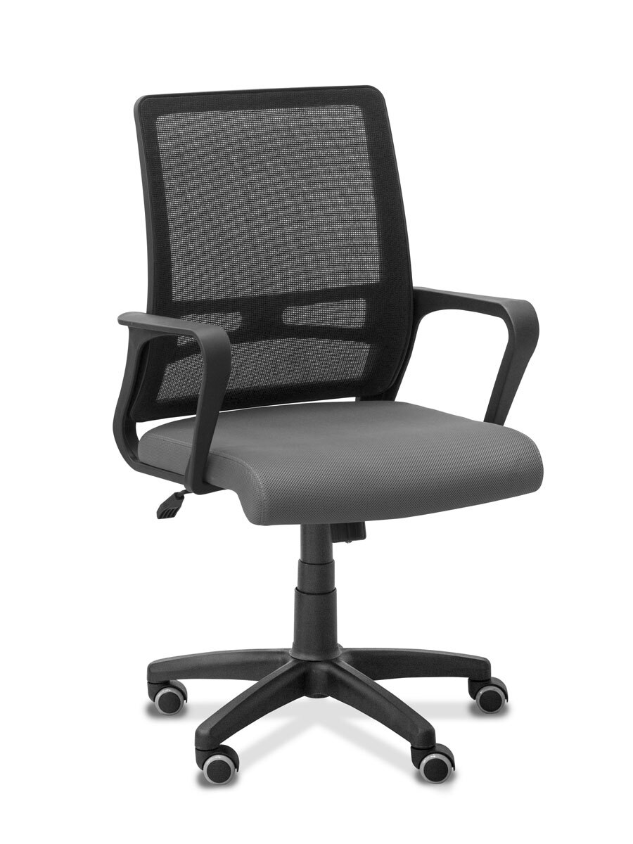 Компьютерное и офисное кресло Юнитекс Акцент Сетка/Ткань, серый