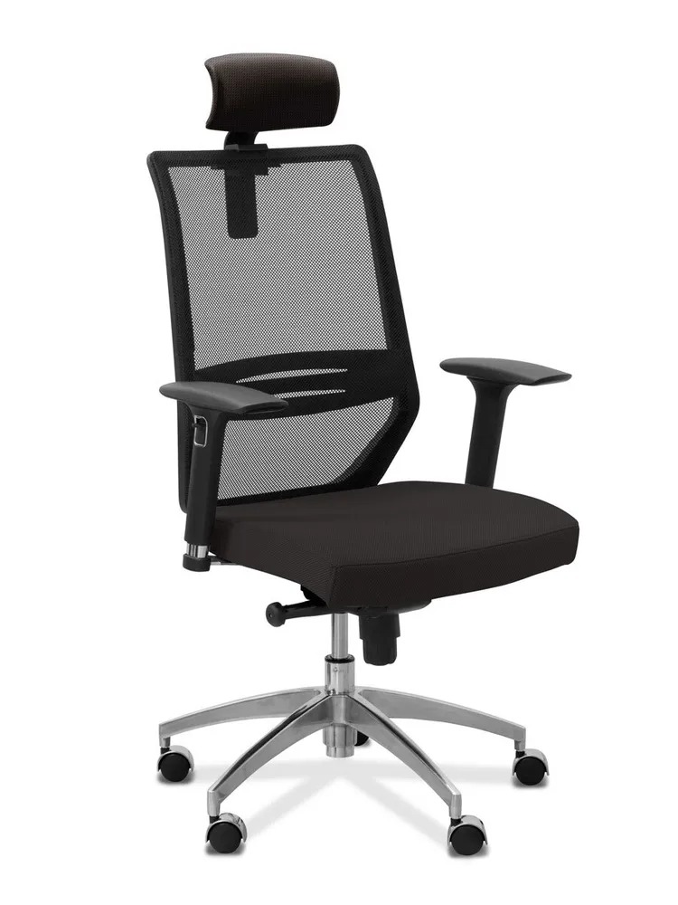 Кресло руководителя Юнитекс Aero lux Сетка/Ткань, черный