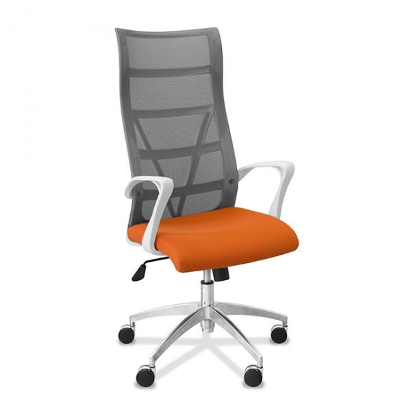 Компьютерное и офисное кресло Юнитекс Топ Сетка/Ткань, белый;серый;оранжевый
