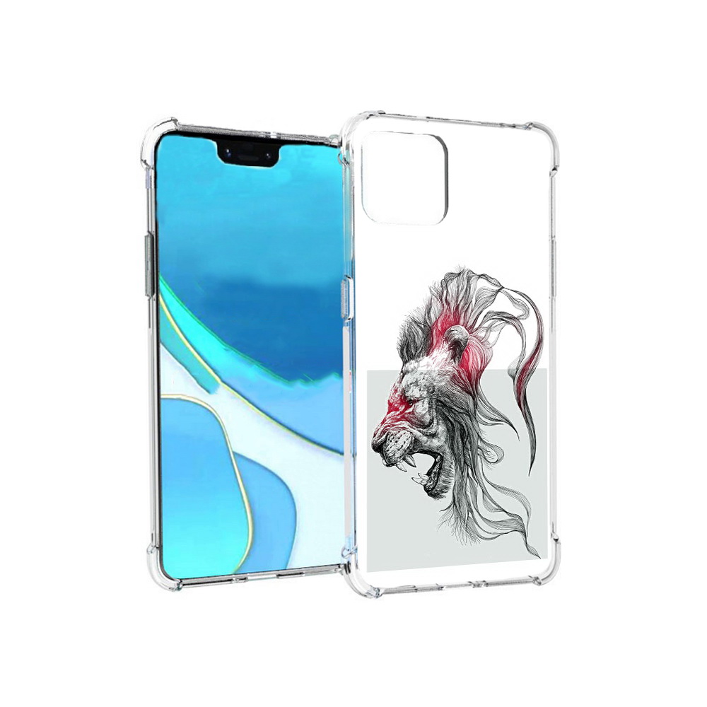 

Чехол MyPads Tocco для Google Pixel 4 XL разъяренный лев, Прозрачный, Tocco