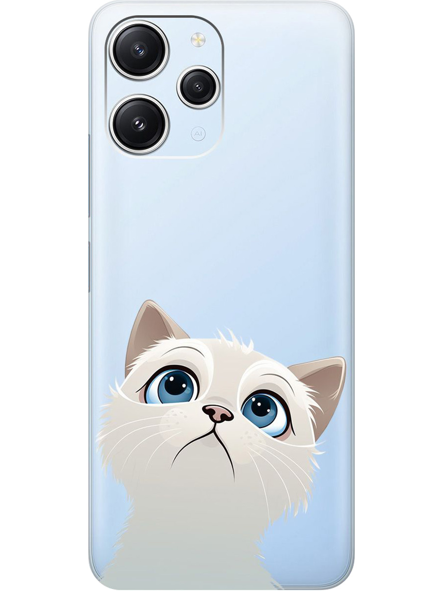 

Силиконовый чехол на Xiaomi Redmi 12 с принтом "Белый котик" прозрачный, Прозрачный;белый, 772621711
