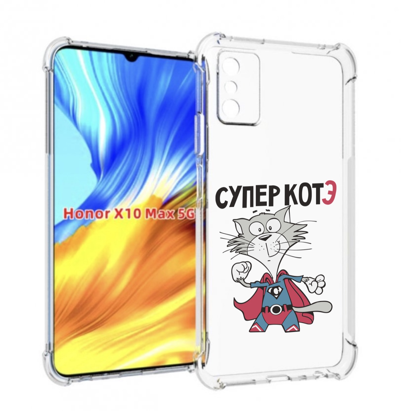 

Чехол MyPads супер-котэ для Honor X10 Max, Прозрачный, Tocco