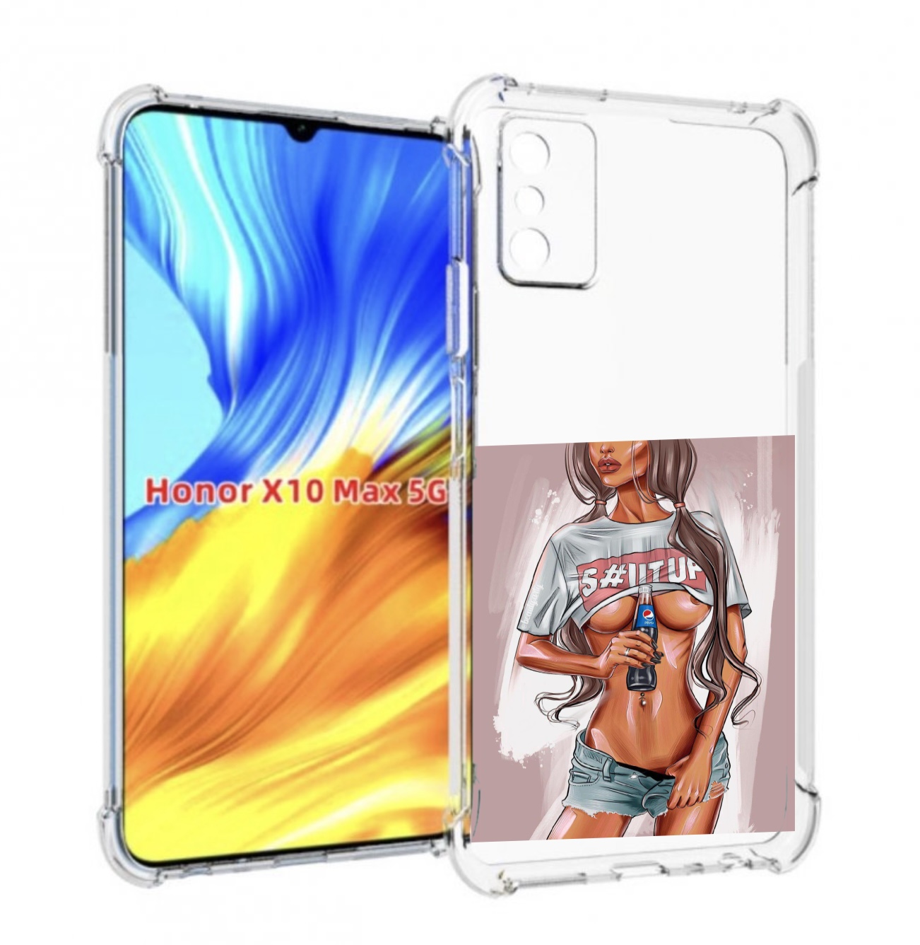 

Чехол MyPads стройная-девушка-с-пепси женский для Honor X10 Max, Прозрачный, Tocco