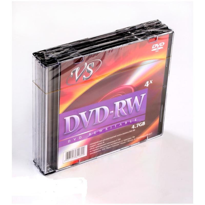

Носители информации DVD-RW, 4x, VS, Slim/5, VSDVDRWSL501