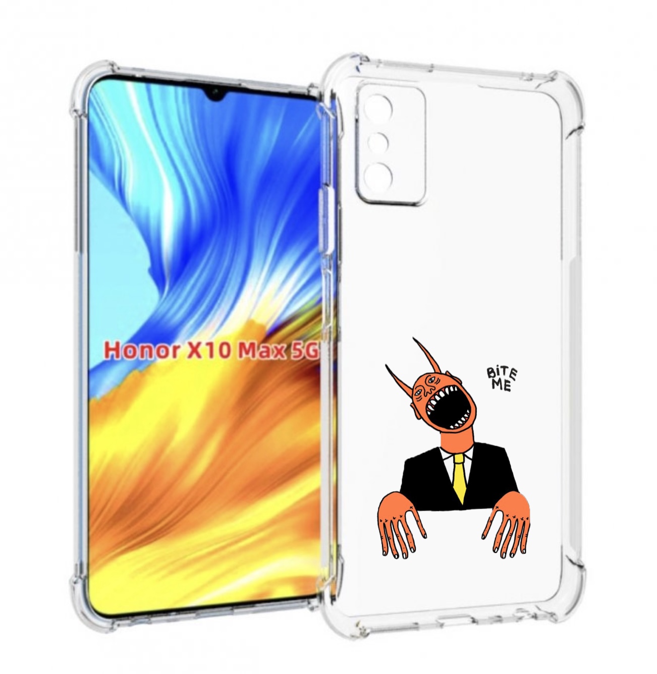 

Чехол MyPads странный чертик с длинными пальцами для Honor X10 Max, Прозрачный, Tocco