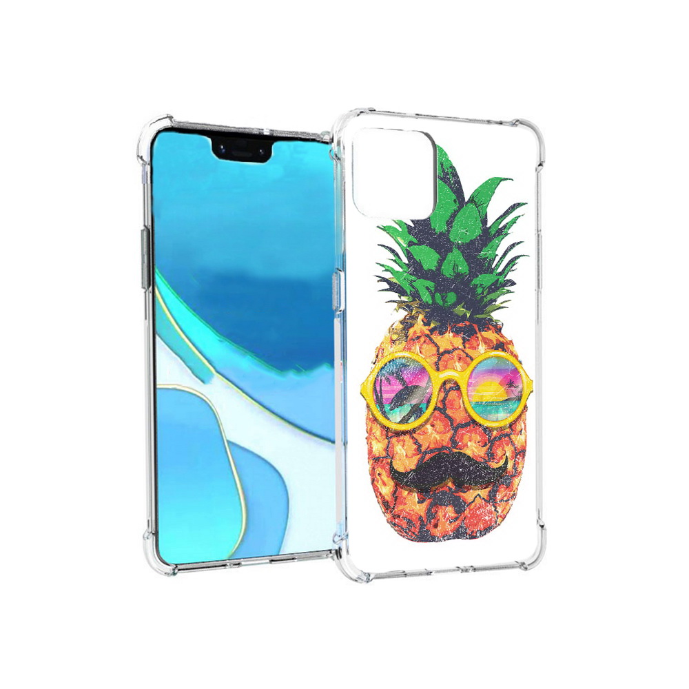 

Чехол MyPads Tocco для Google Pixel 4 XL прикольный ананас с лицом, Прозрачный, Tocco