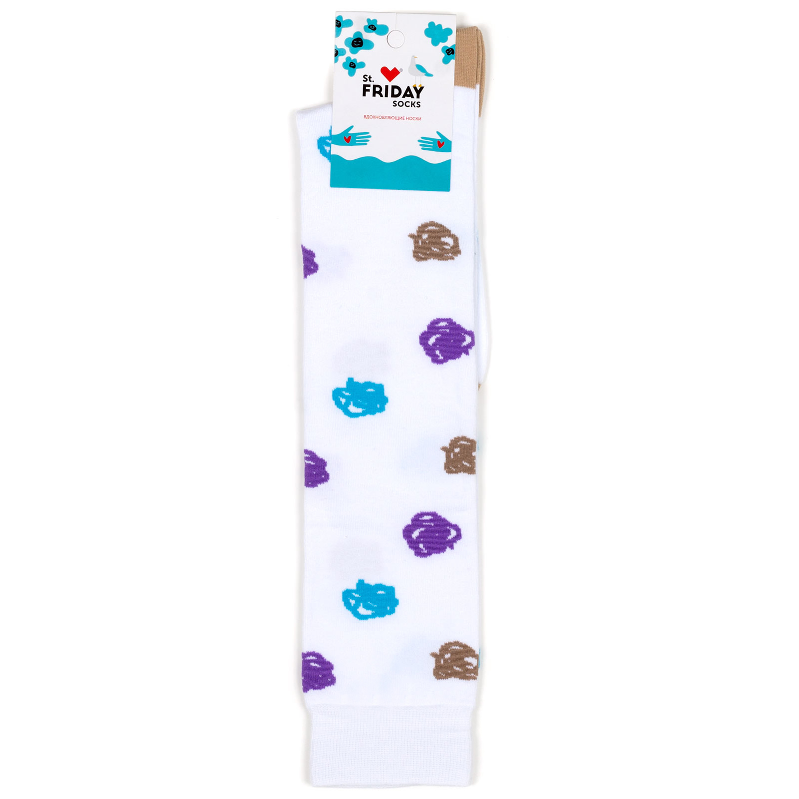 

Гольфы унисекс St. Friday Socks Каракули белые 42-46, Белый, Каракули
