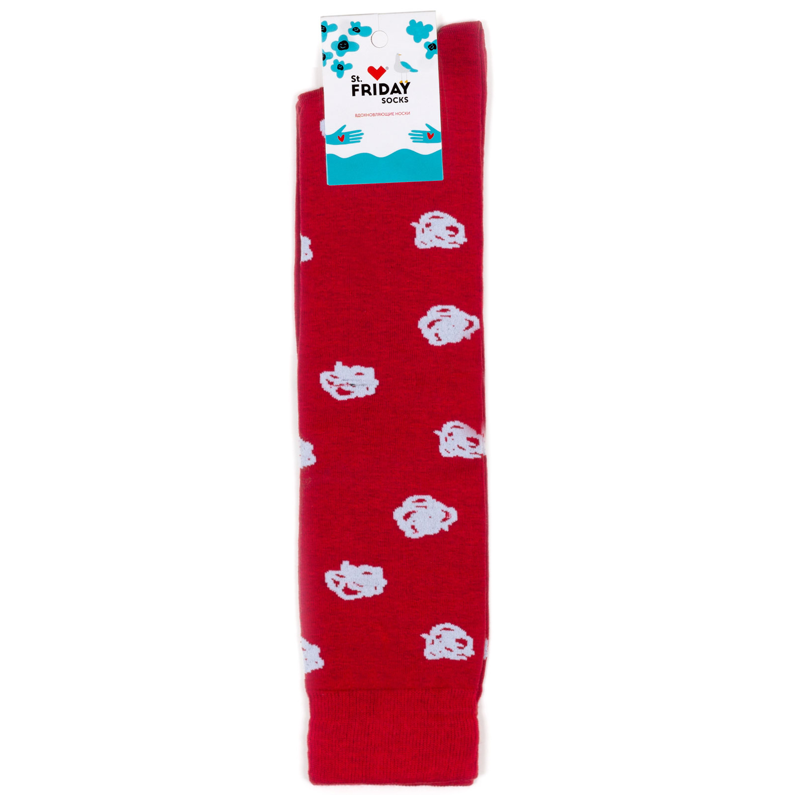 

Гольфы унисекс St. Friday Socks Каракули красные 38-41, Красный, Каракули