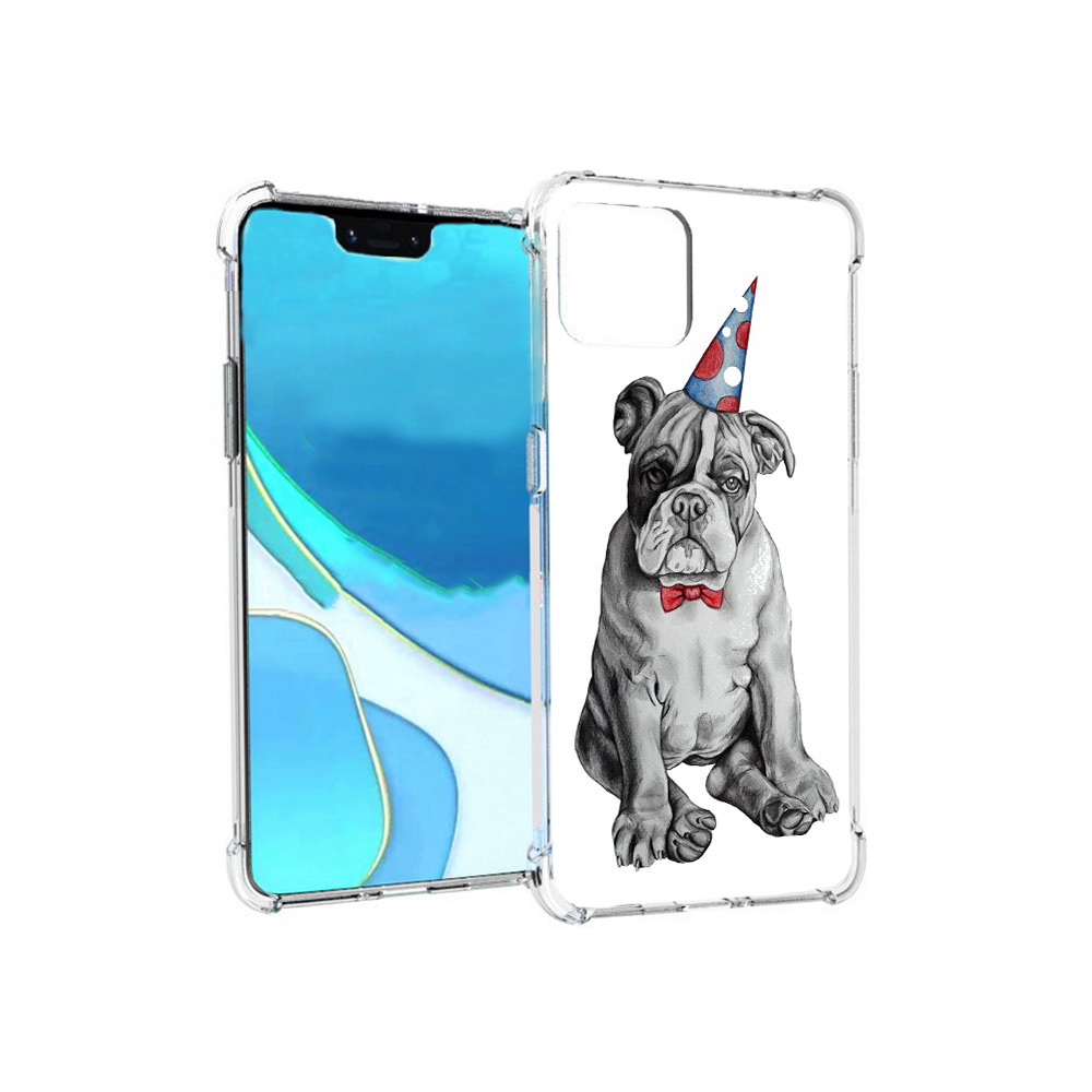 

Чехол MyPads Tocco для Google Pixel 4 XL праздничный щенок, Прозрачный, Tocco
