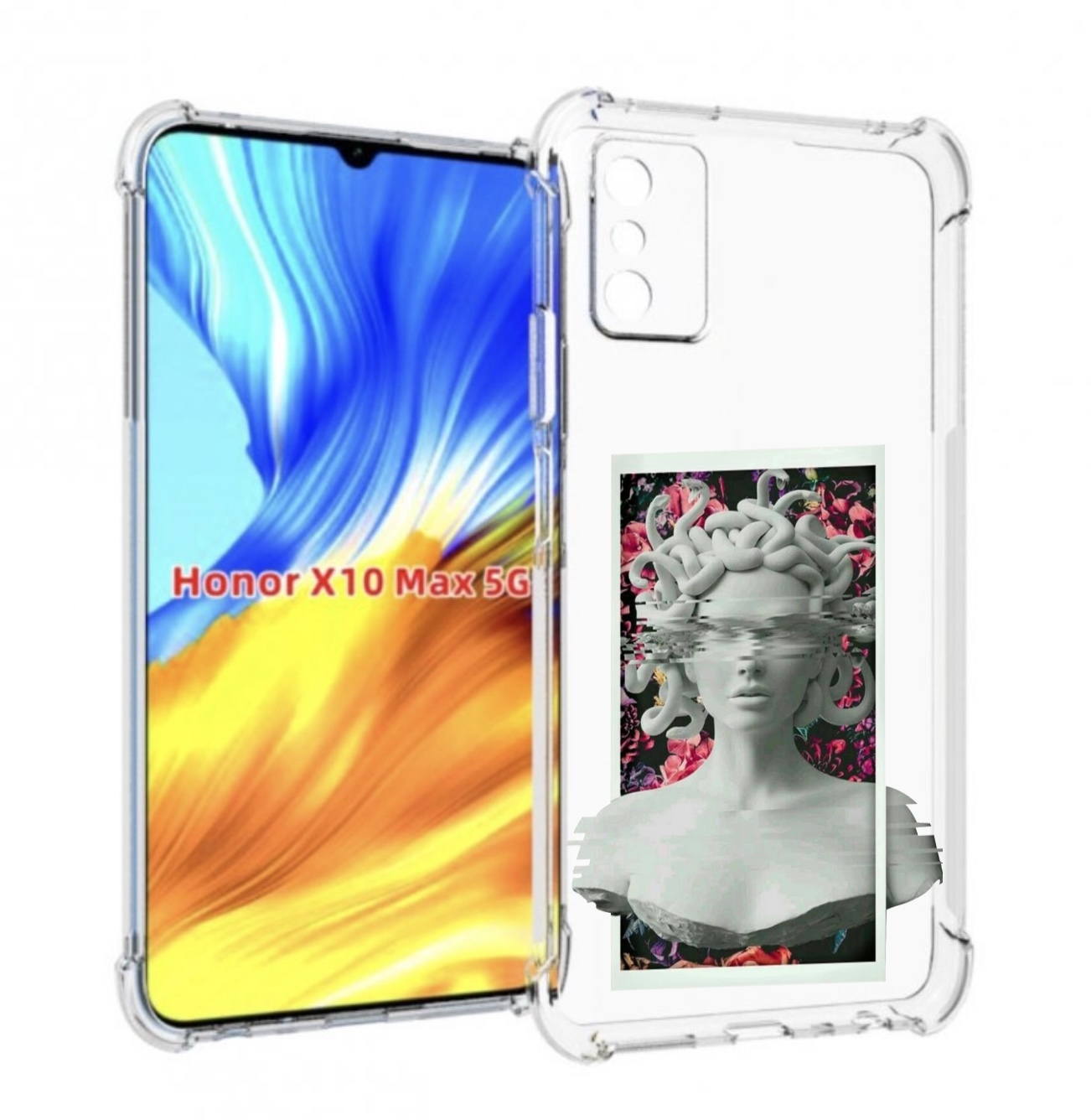 

Чехол MyPads статуя-медузы для Honor X10 Max, Прозрачный, Tocco