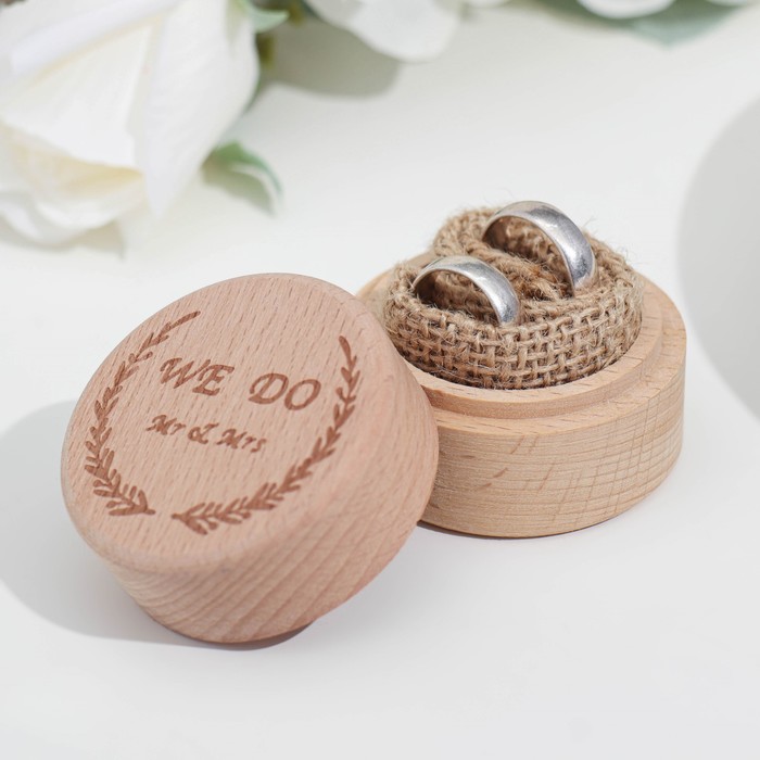 фото Шкатулка для колец "we do", бук, 5,2х4,2 см nobrand