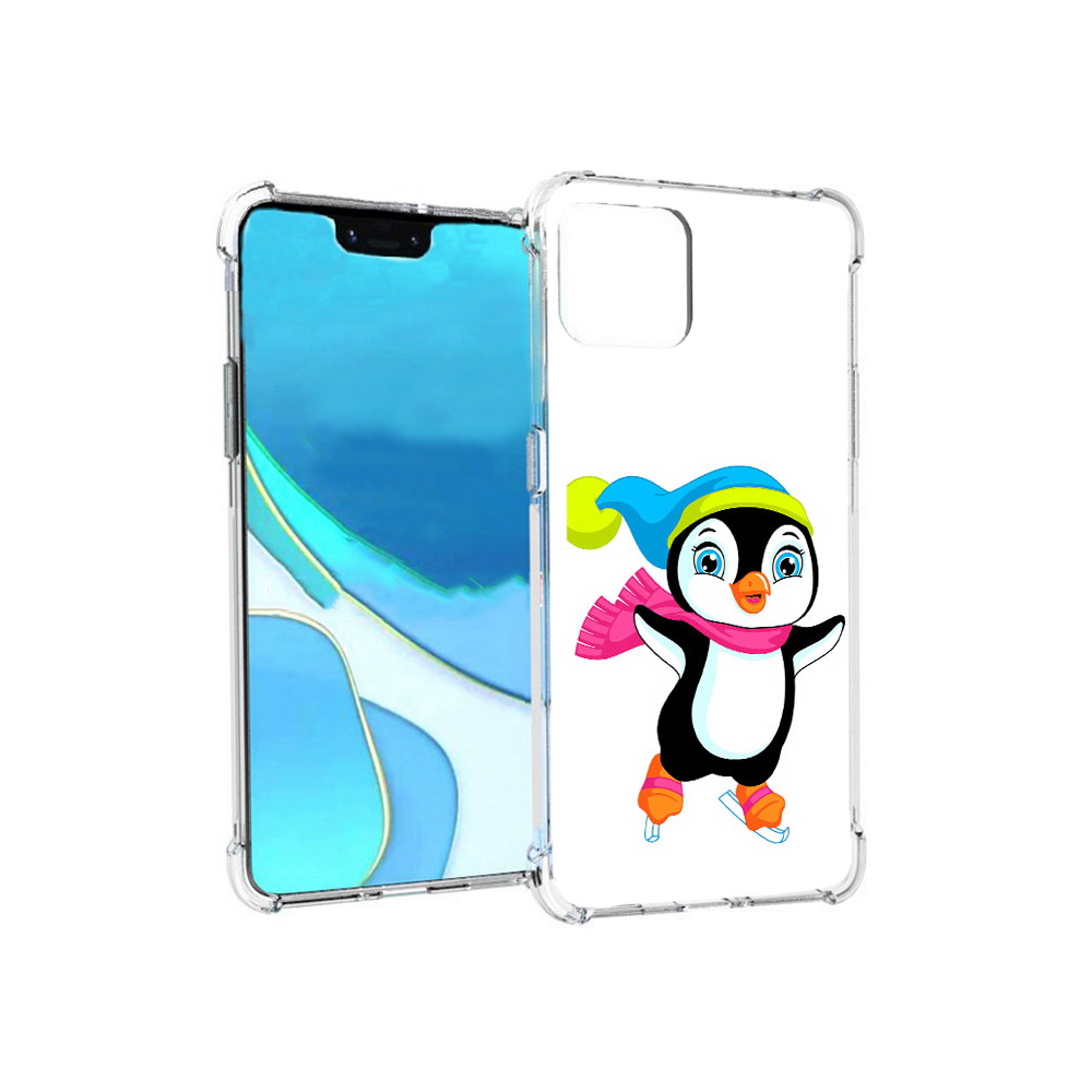 

Чехол MyPads Tocco для Google Pixel 4 XL пингвин на коньках, Прозрачный, Tocco
