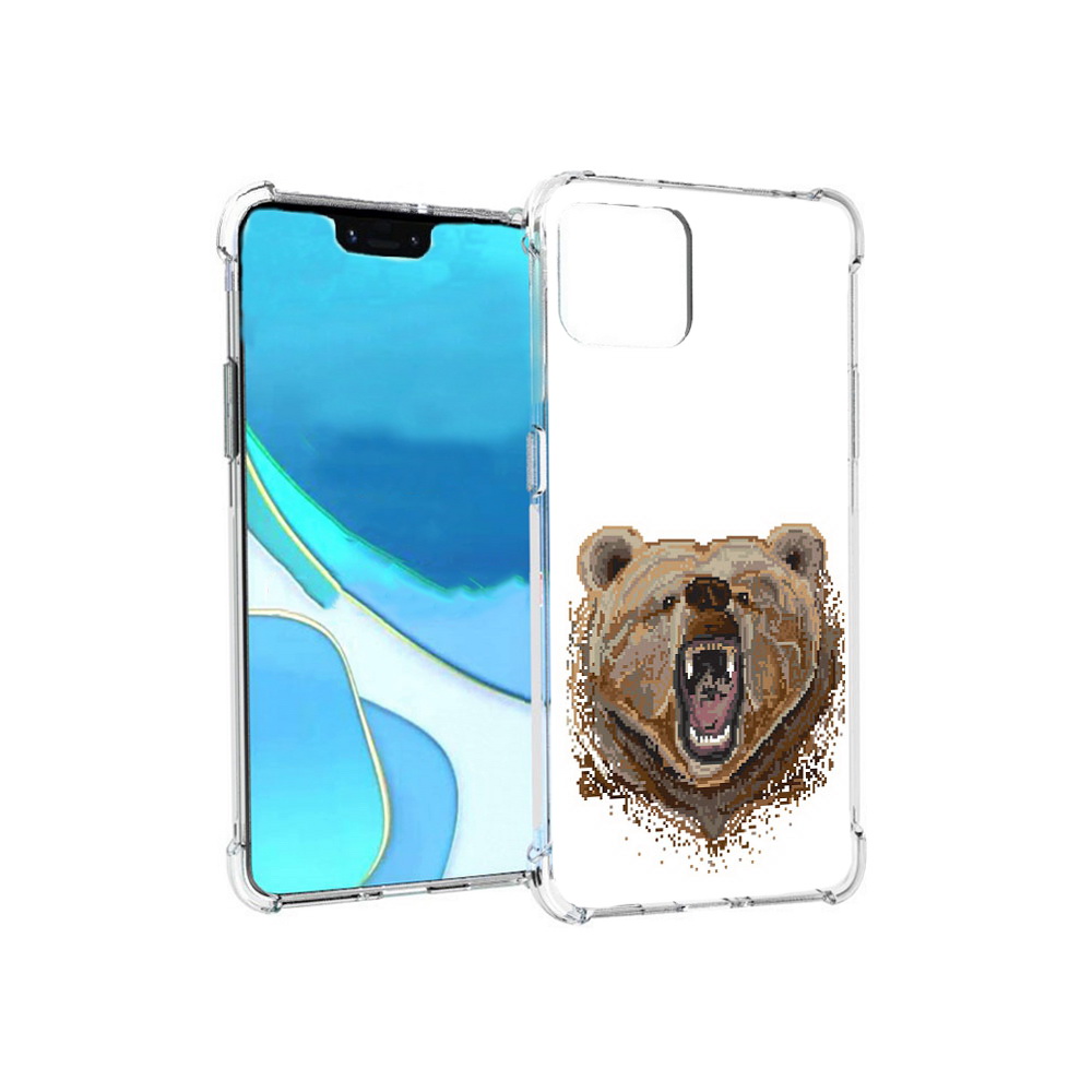 

Чехол MyPads Tocco для Google Pixel 4 XL пиксельный медведь, Прозрачный, Tocco