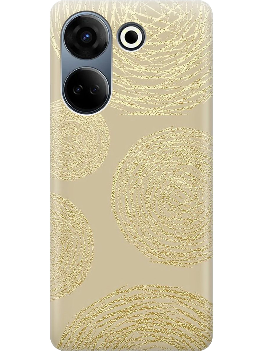 

Силиконовый чехол на Tecno Camon 20/20 Pro с принтом "Золотые круги", Прозрачный;золотистый, 772566031