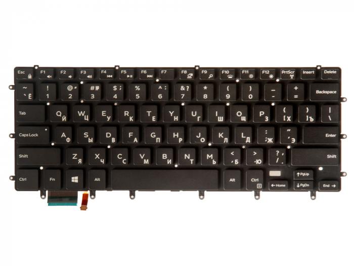 Клавиатура для ноутбука Dell XPS 15 9550, 9560, 9570, 15-7558, 7568 черная с подсветкой