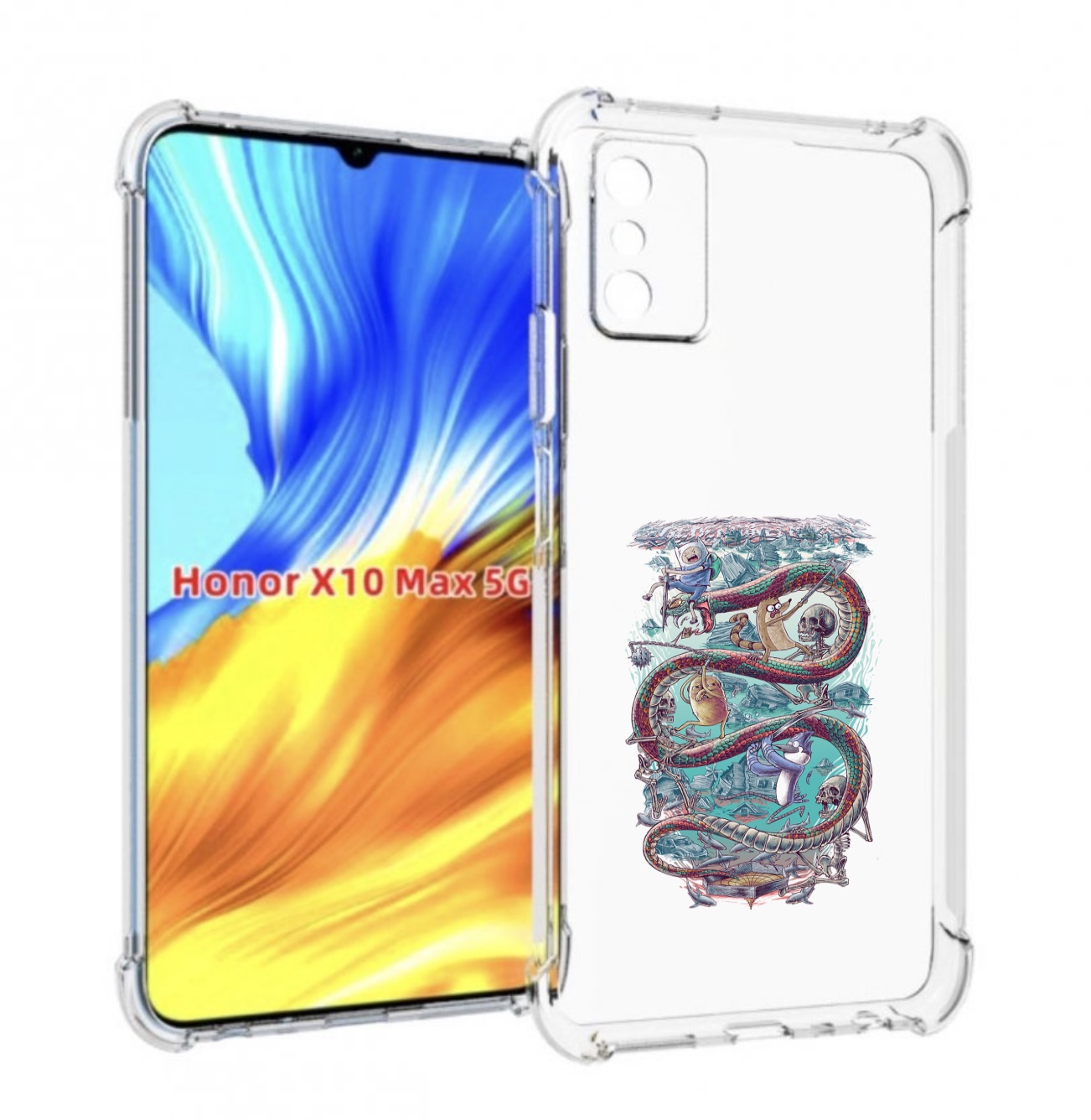 

Чехол MyPads время приключений страшилка для Honor X10 Max, Прозрачный, Tocco
