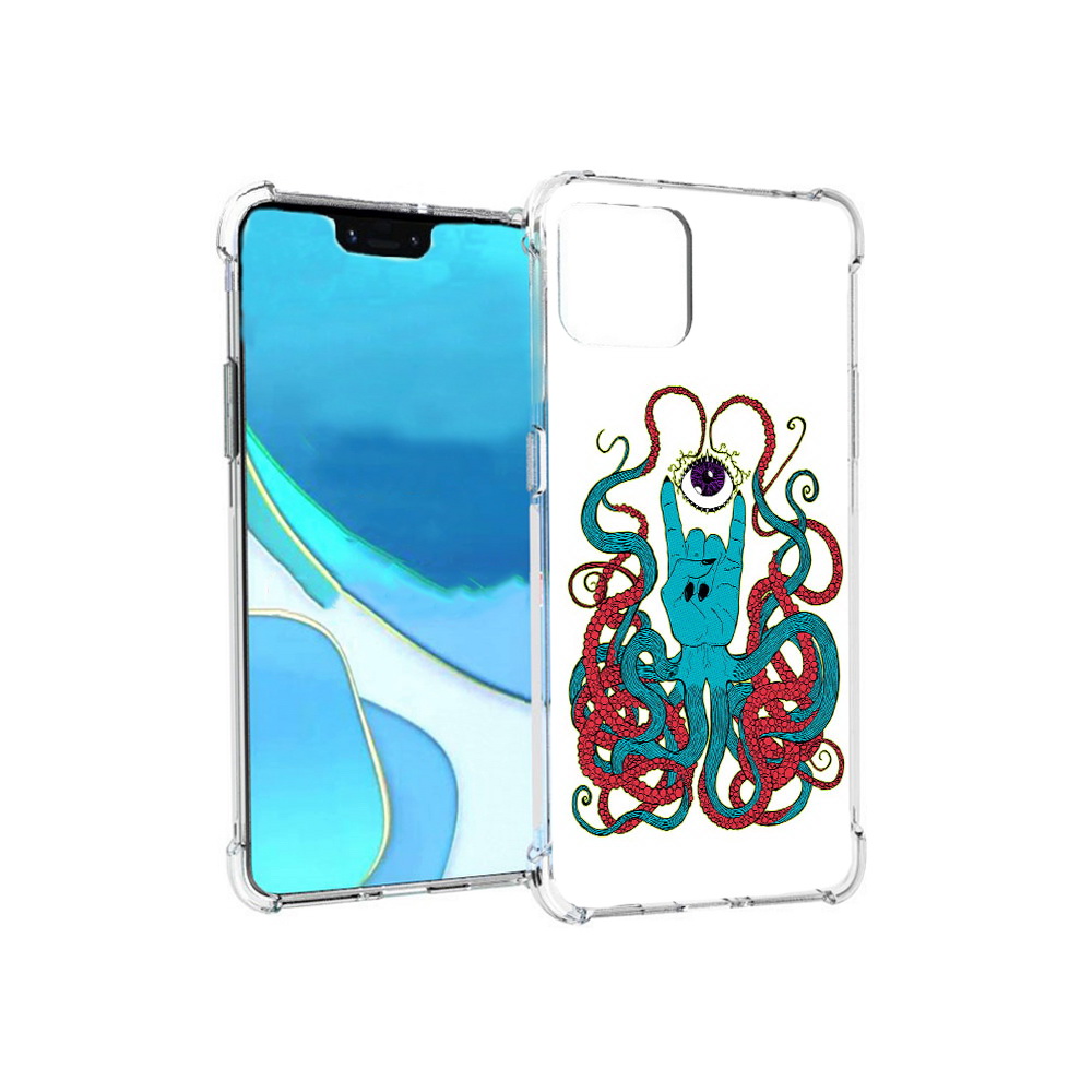 

Чехол MyPads Tocco для Google Pixel 4 XL осьминог-рука абстракция, Прозрачный, Tocco