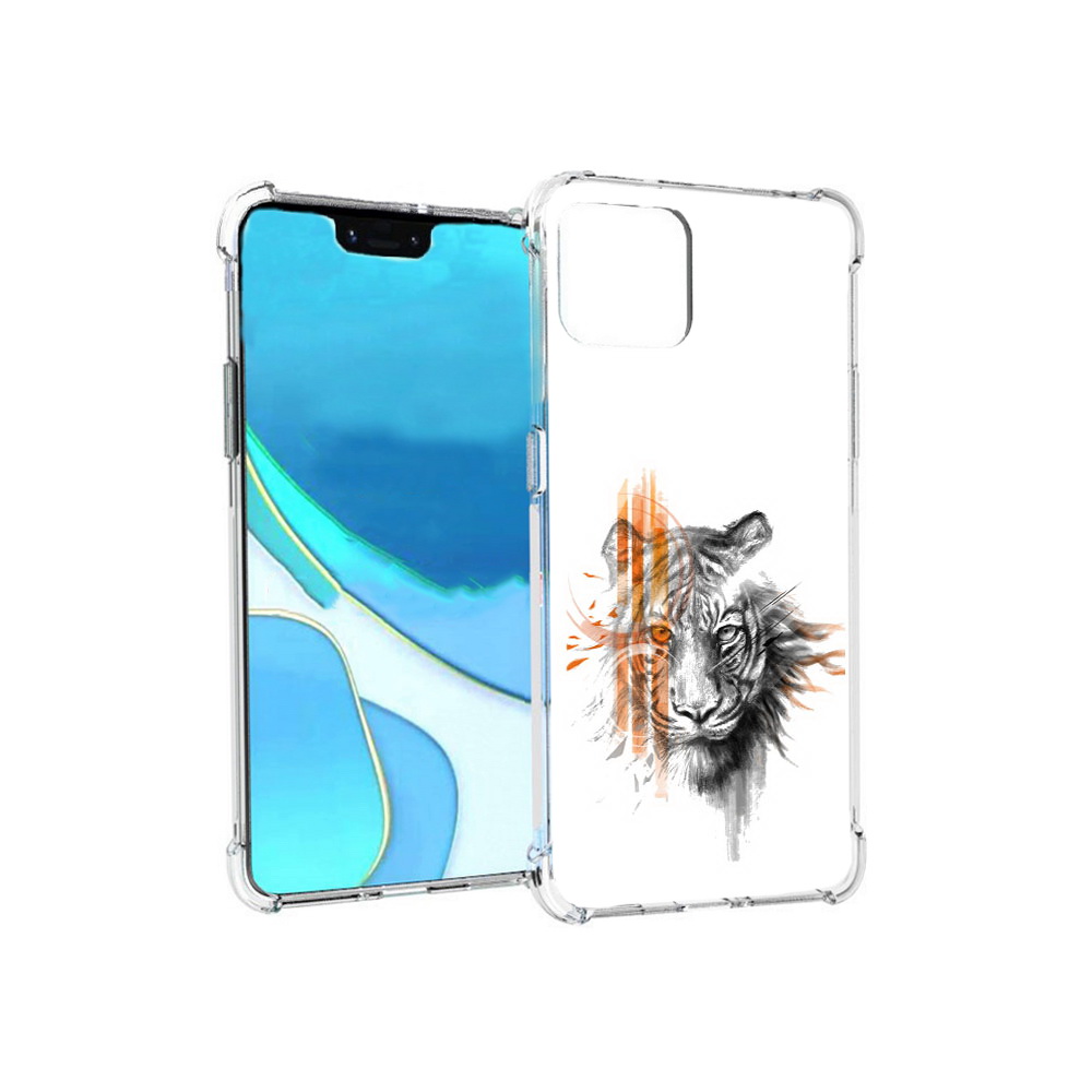 

Чехол MyPads Tocco для Google Pixel 4 XL огненный тигр, Прозрачный, Tocco