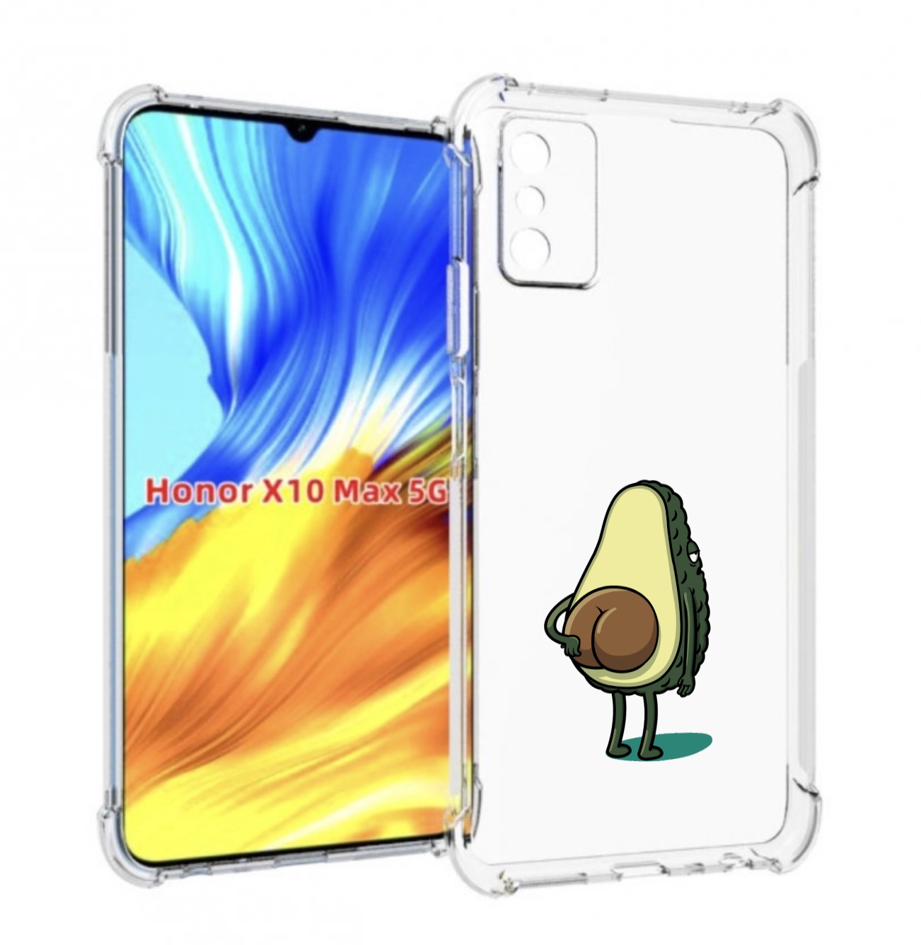 

Чехол MyPads смешной авокадо сзади для Honor X10 Max, Прозрачный, Tocco