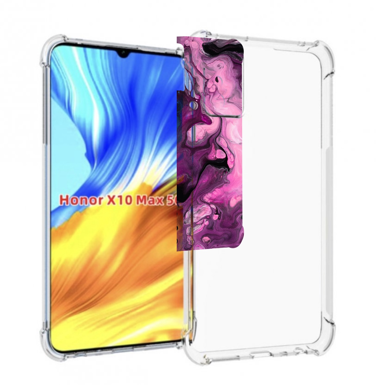 

Чехол MyPads смешивание-фиолетового для Honor X10 Max, Прозрачный, Tocco