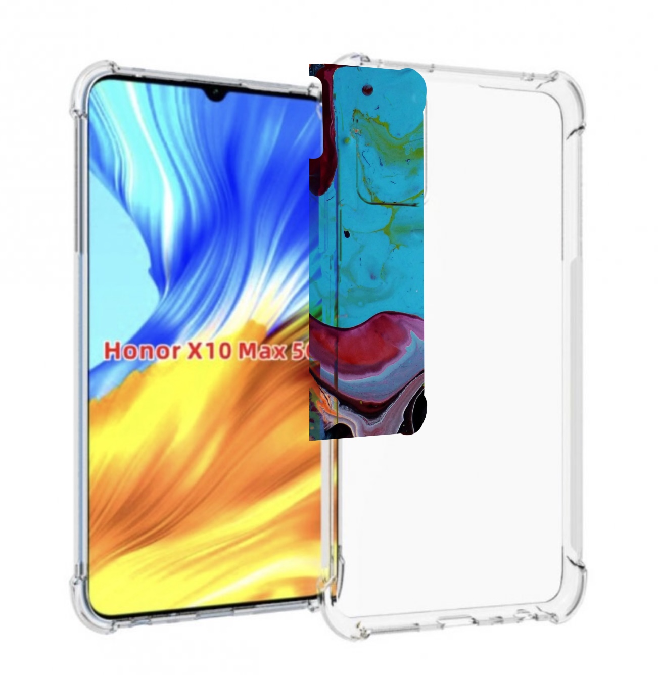 

Чехол MyPads смешанные краски для Honor X10 Max, Прозрачный, Tocco