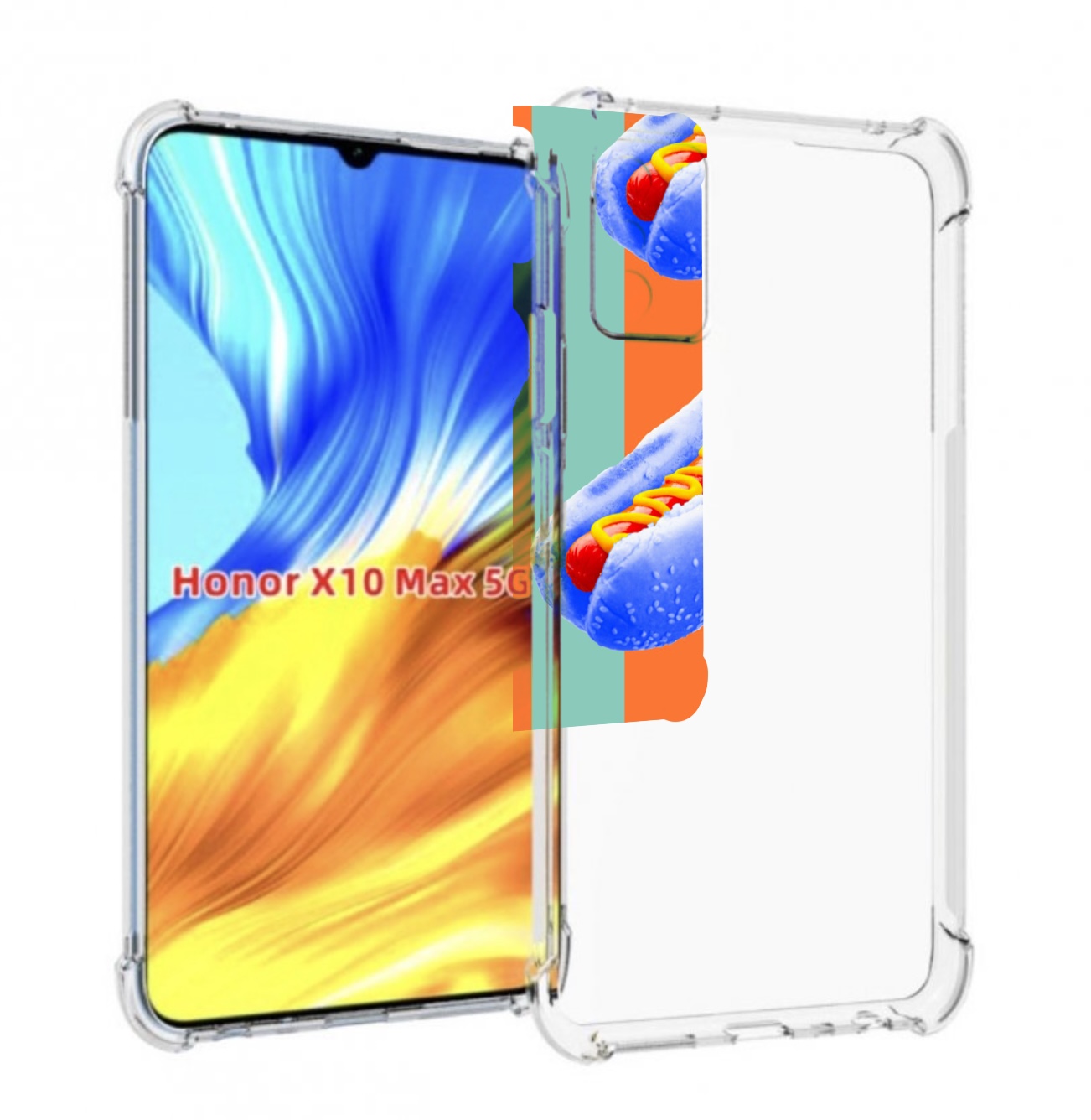 

Чехол MyPads синие хотдоги для Honor X10 Max, Прозрачный, Tocco