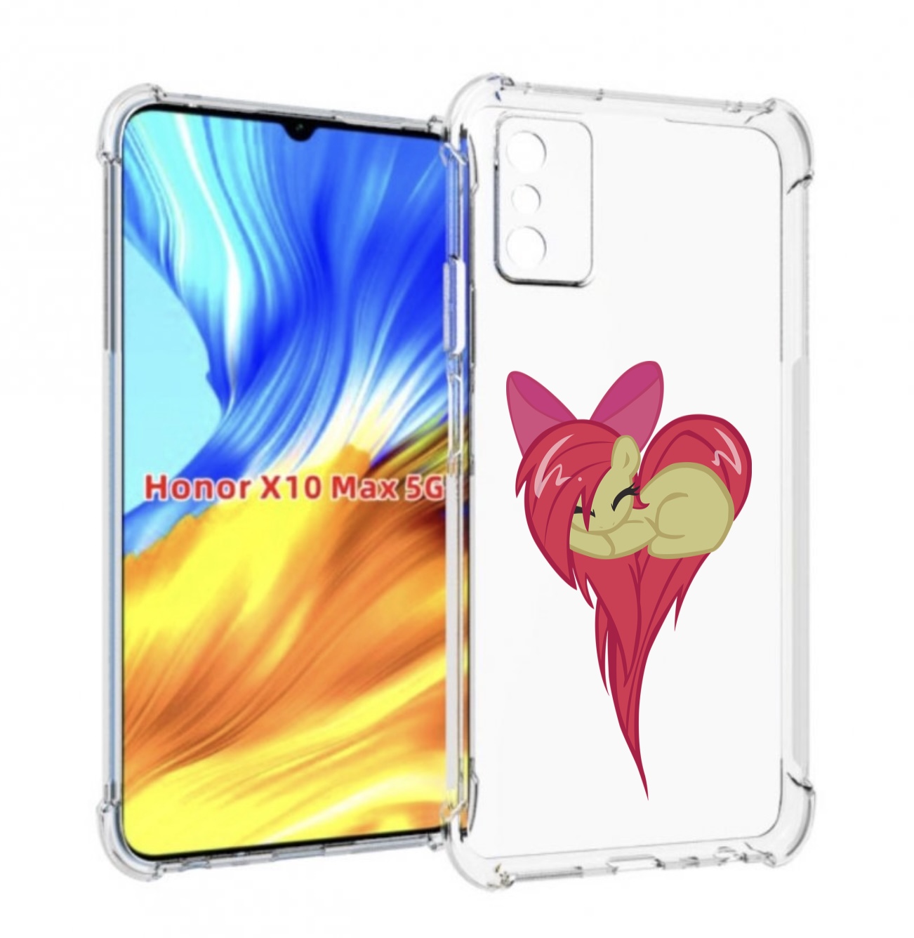 

Чехол MyPads сердце-из-пони для Honor X10 Max, Прозрачный, Tocco