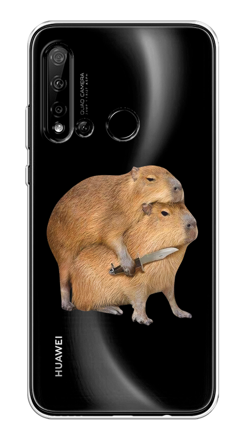 

Чехол на Huawei P20 Lite 2019/Nova 5i "Капибара с ножом", Бежевый, 69850-1