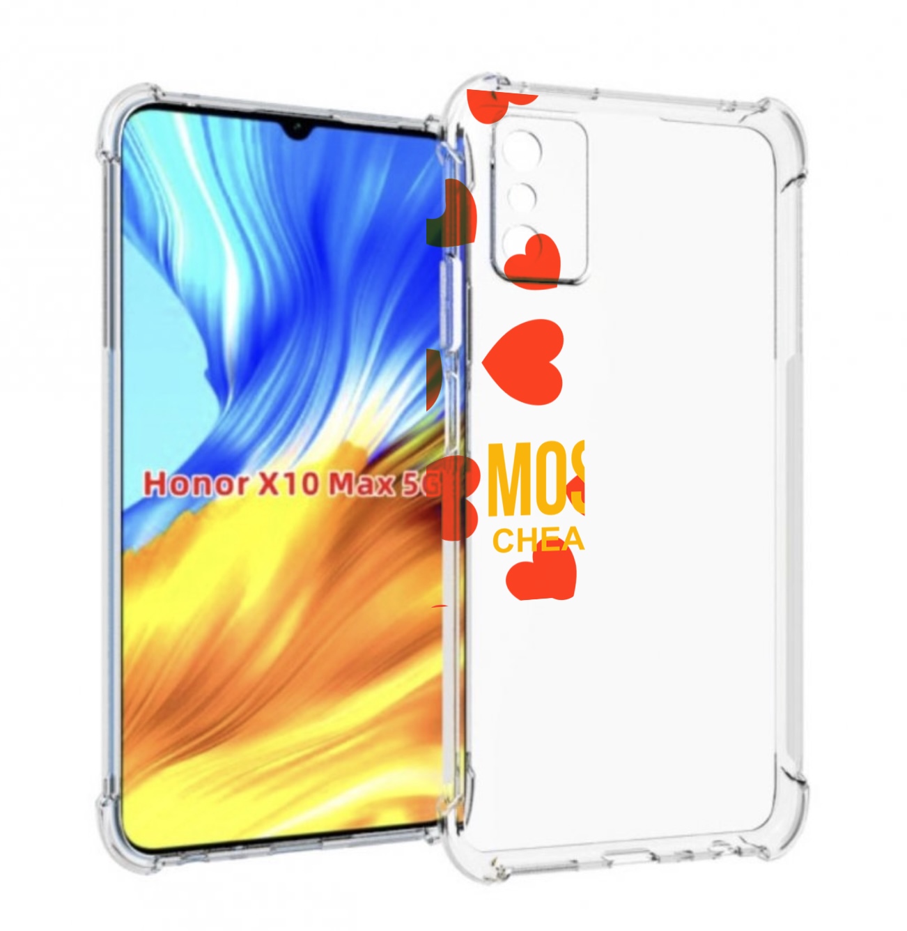 

Чехол MyPads сердца-москино для Honor X10 Max, Прозрачный, Tocco