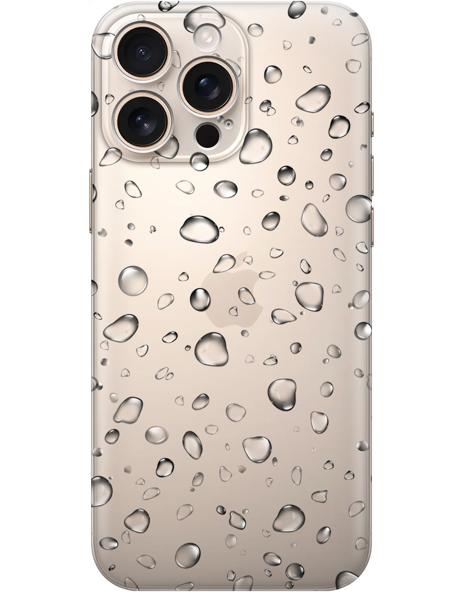

Силиконовый чехол на Apple iPhone 16 Pro Max с принтом "Дождь" прозрачный, Прозрачный;серый, 785198341