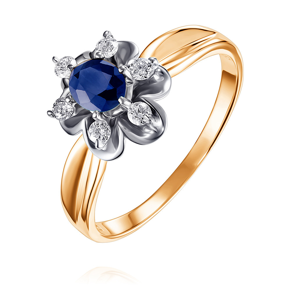 

Кольцо из красного золота с бриллиантом/сапфиром р.  ADAMAS 1416558/01-А501Д-432, 1416558/01-А501Д-432