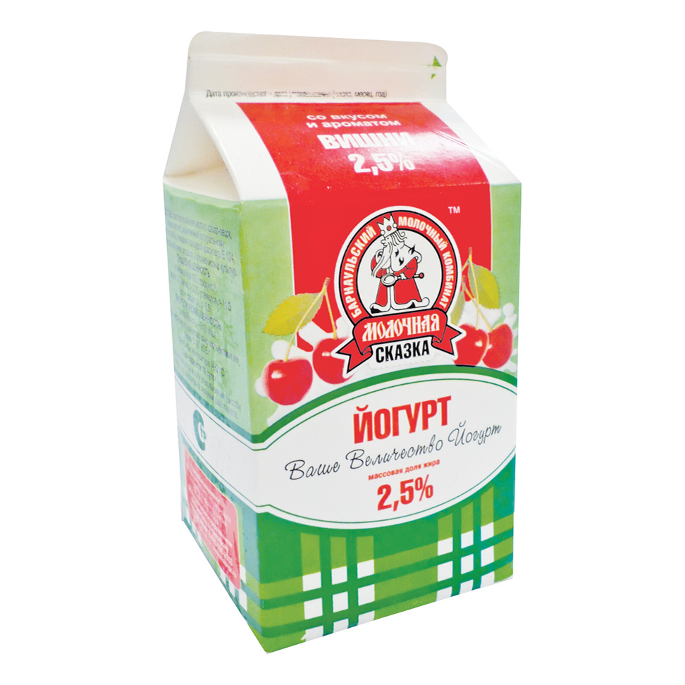 

Йогурт Молочная сказка со вкусом и ароматом вишни 450 г