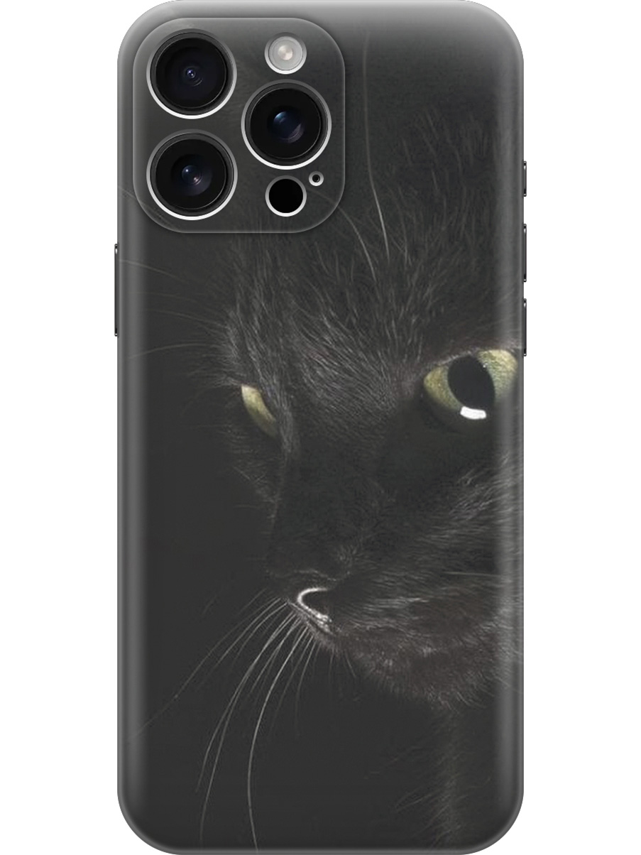 

Силиконовый чехол на Apple iPhone 16 Pro Max с принтом "Черный кот", Прозрачный;желтый;серый;черный, 785198311