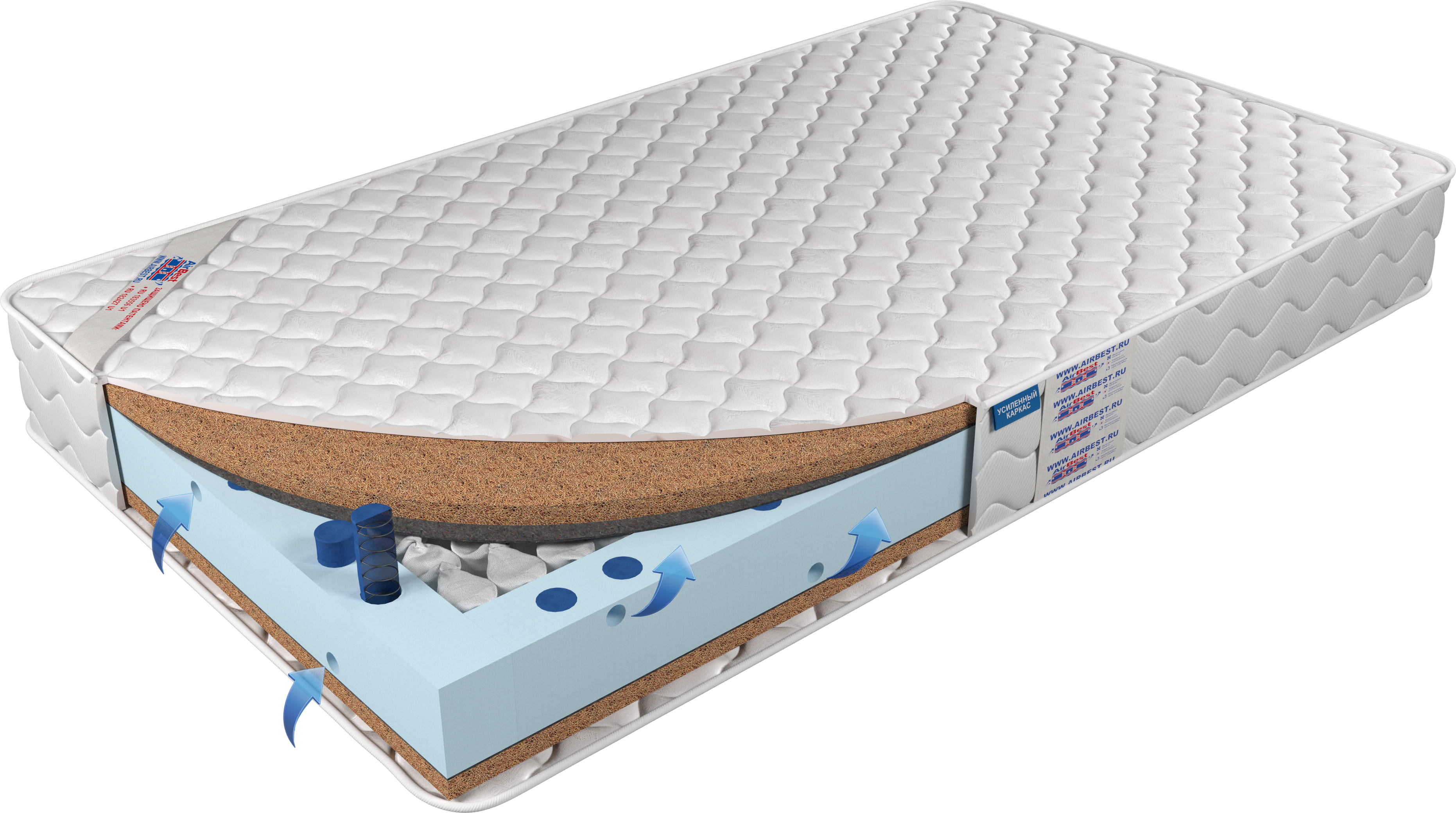 

Матрас Airbest Hard-3 TFK 80x195x20, Белый, Матрас Airbest Hard 3 TFK