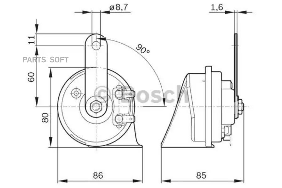 BOSCH Сигнал звуковой BOSCH 9320335007