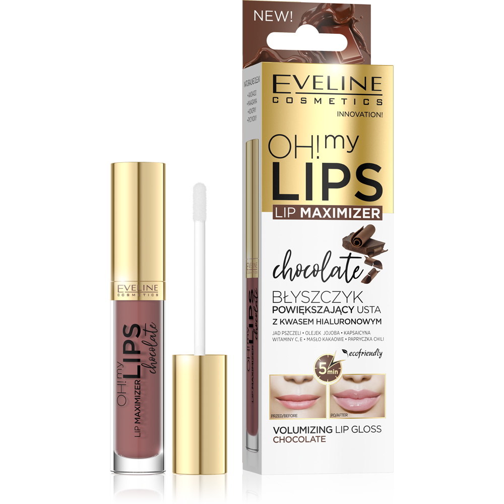 Блеск Eveline для увеличения объема губ Oh my Lips-Lip Maximizer Шоколад, 4,5мл