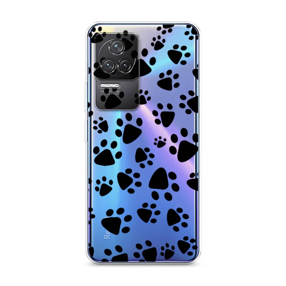 

Чехол Awog на Xiaomi Redmi K50 "Лапки черные", Разноцветный, 312250-2