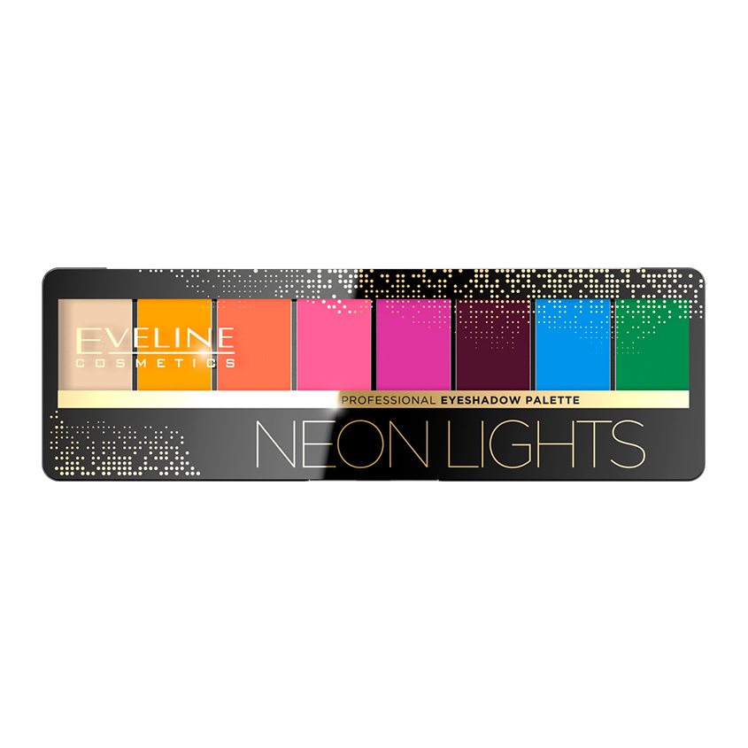 фото Тени для век eveline professional eyeshadow палетка № 06 neon lights/неон ламп 8т 9,6г