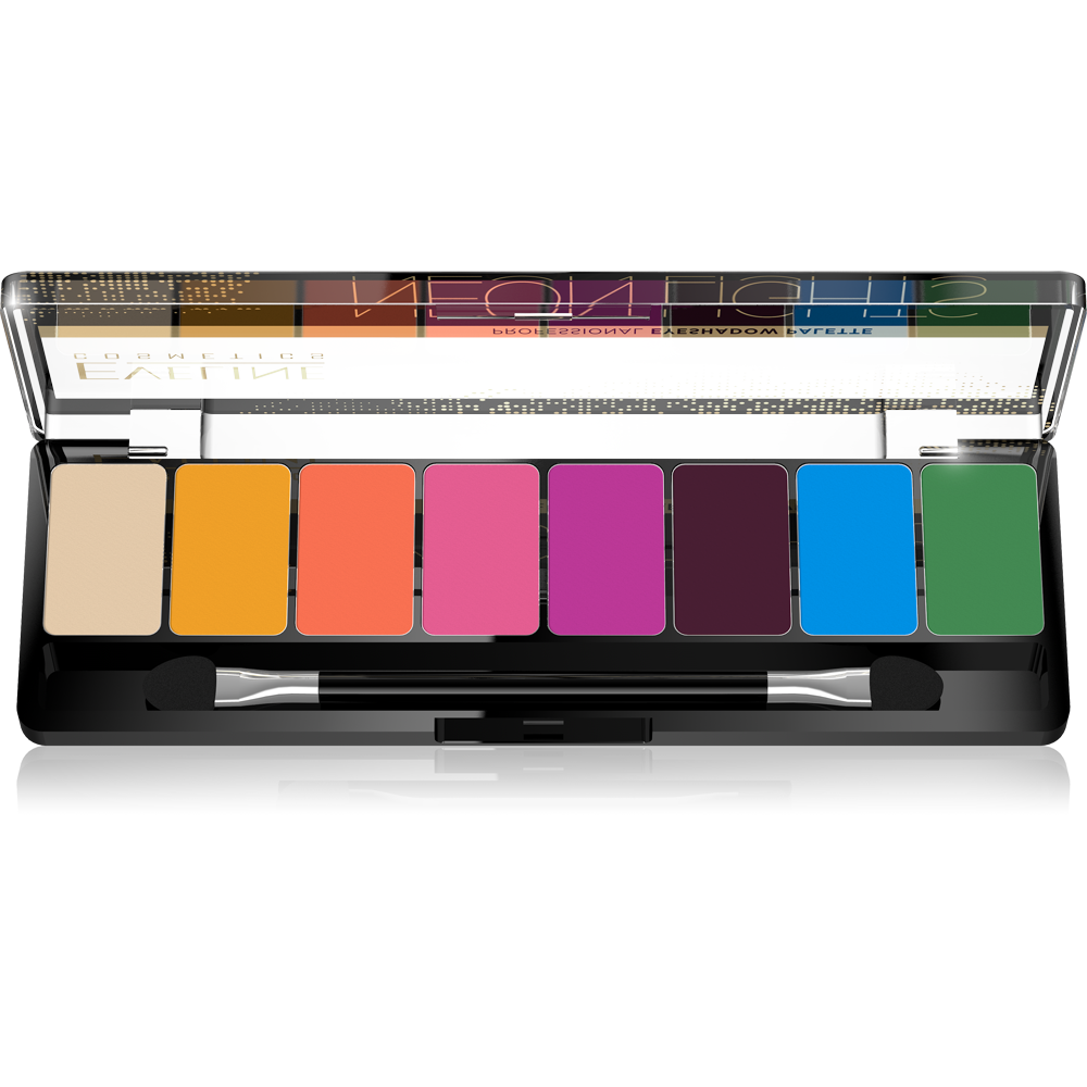 фото Тени для век eveline professional eyeshadow палетка № 06 neon lights/неон ламп 8т 9,6г