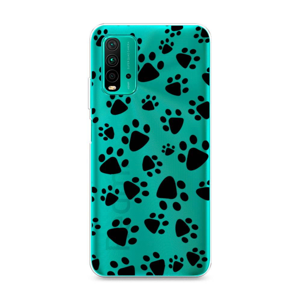 

Чехол Awog на Xiaomi Redmi 9T "Лапки черные", Разноцветный, 39850-2