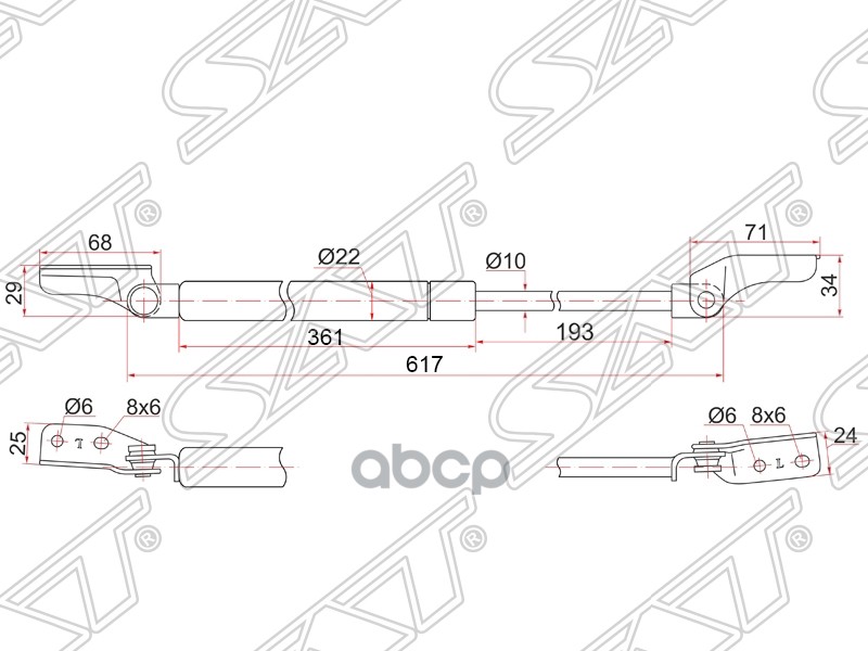 

Амортизатор Задней Двери Mazda Premacy 99- Lh (левый) Sat арт. ST-C100-63-620D