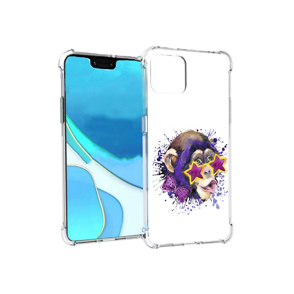 

Чехол MyPads Tocco для Google Pixel 4 XL обезьяна в очках, Прозрачный, Tocco
