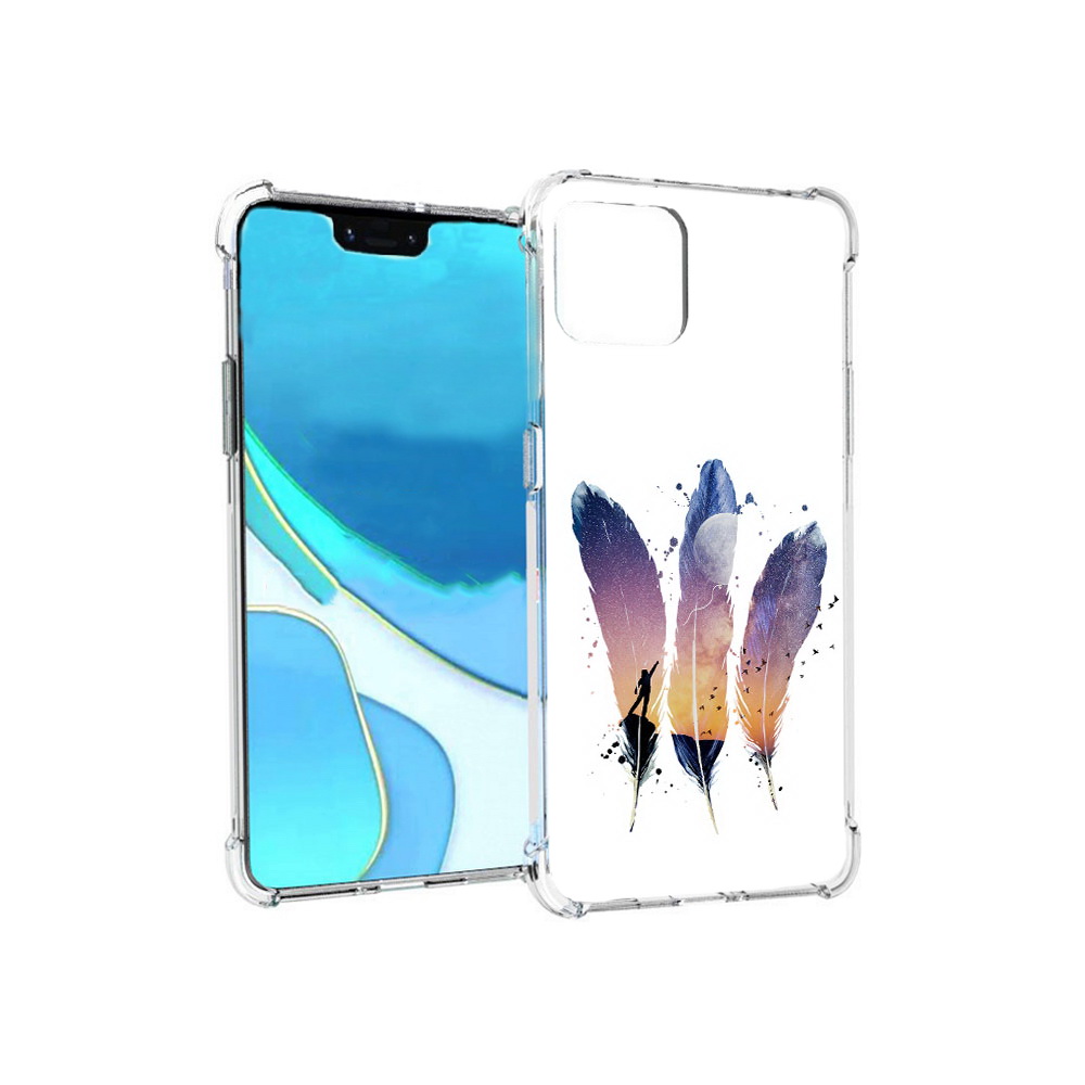 

Чехол MyPads Tocco для Google Pixel 4 XL небесные перья, Прозрачный, Tocco