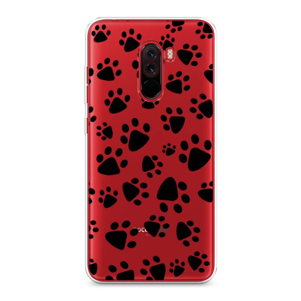 

Чехол Awog на Xiaomi Pocophone F1 "Лапки черные", Разноцветный, 34450-2