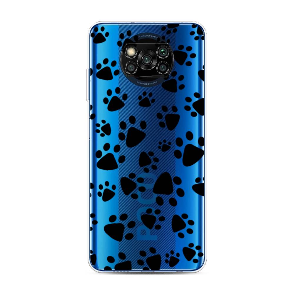 

Чехол Awog на Poco X3/X3 Pro "Лапки черные", Разноцветный, 39250-2
