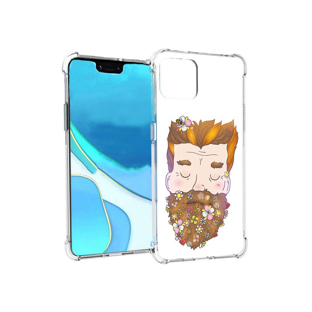 

Чехол MyPads Tocco для Google Pixel 4 XL мужчина с цветами в бороде, Прозрачный, Tocco